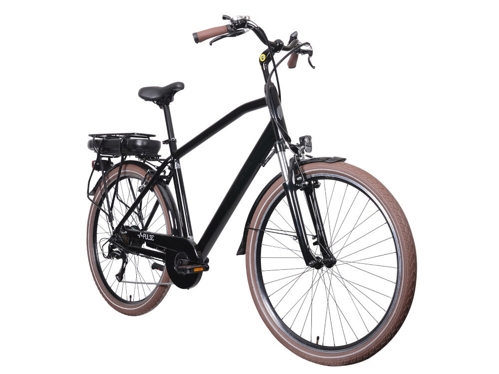 Rower elektryczny Pulse M22 28 cali męski Czarny męski środek codziennego transportu weekendowe przejażdżki elektryczny układ napędowy wspomaga rowerzystę w czarnym kolorze