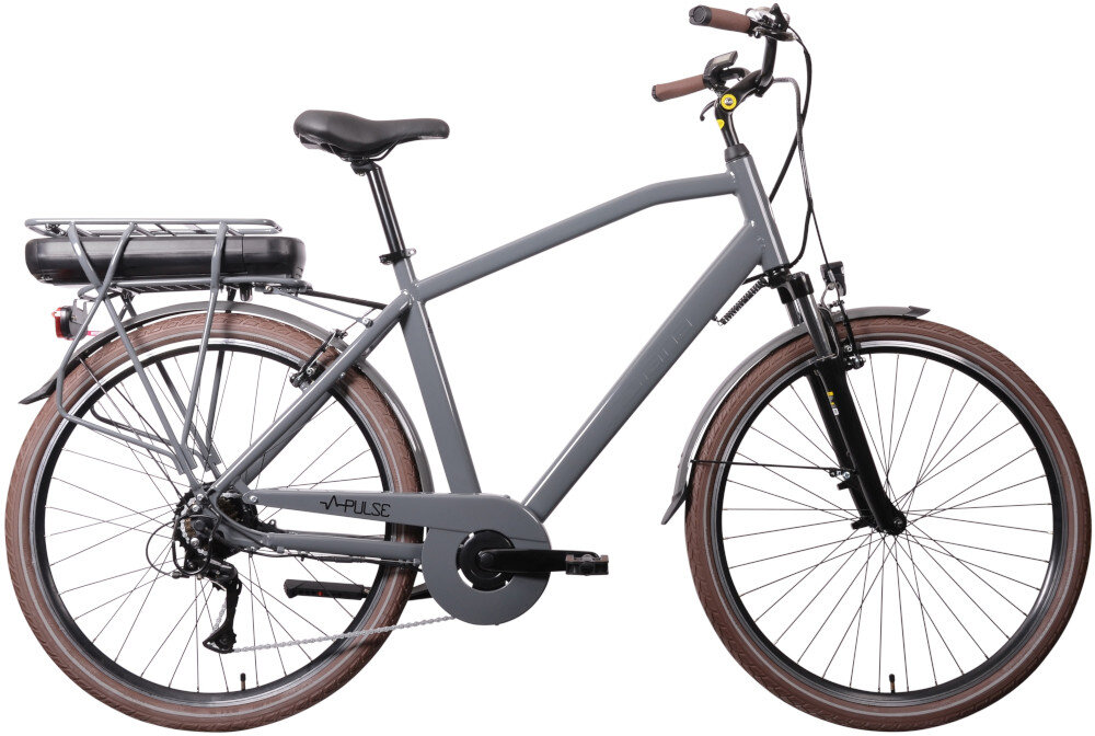 Rower elektryczny Pulse M22 28 cali męski Tytanowo-szary męski środek codziennego transportu weekendowe przejażdżki elektryczny układ napędowy wspomaga rowerzystę w tytanowo-szarym kolorze