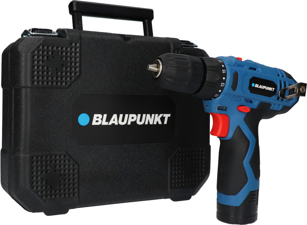 Wiertarko-wkrętarka BLAUPUNKT CD3010 wysokiej klasy elektronarzedzie walizka transportowa zabezpieczenie sprzetu z twardego wytrzymalego tworzywa sztucznego wysoka odpornosc na uderzenia
