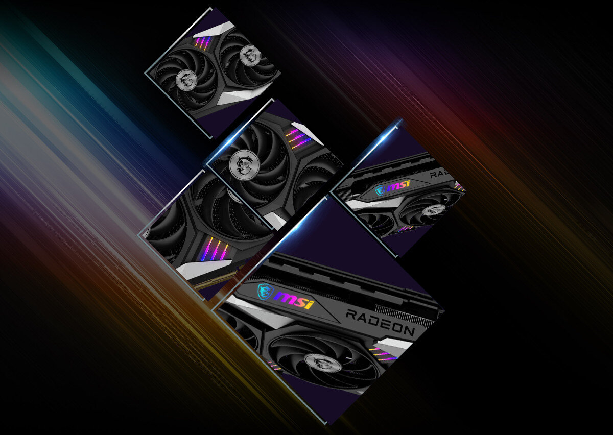 Karta graficzna MSI Radeon RX 7900XT Gaming Trio Classic 20GB wygląd podświetlenie design