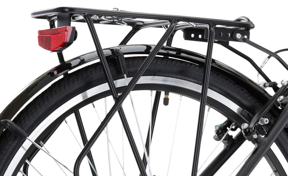 Rower trekkingowy KROSS Explorer 1.0 M21 28 cali męski Czarno-srebrno-czerwony bagażnik można przymocować torbę plecak kosz fotelik dziecięcy