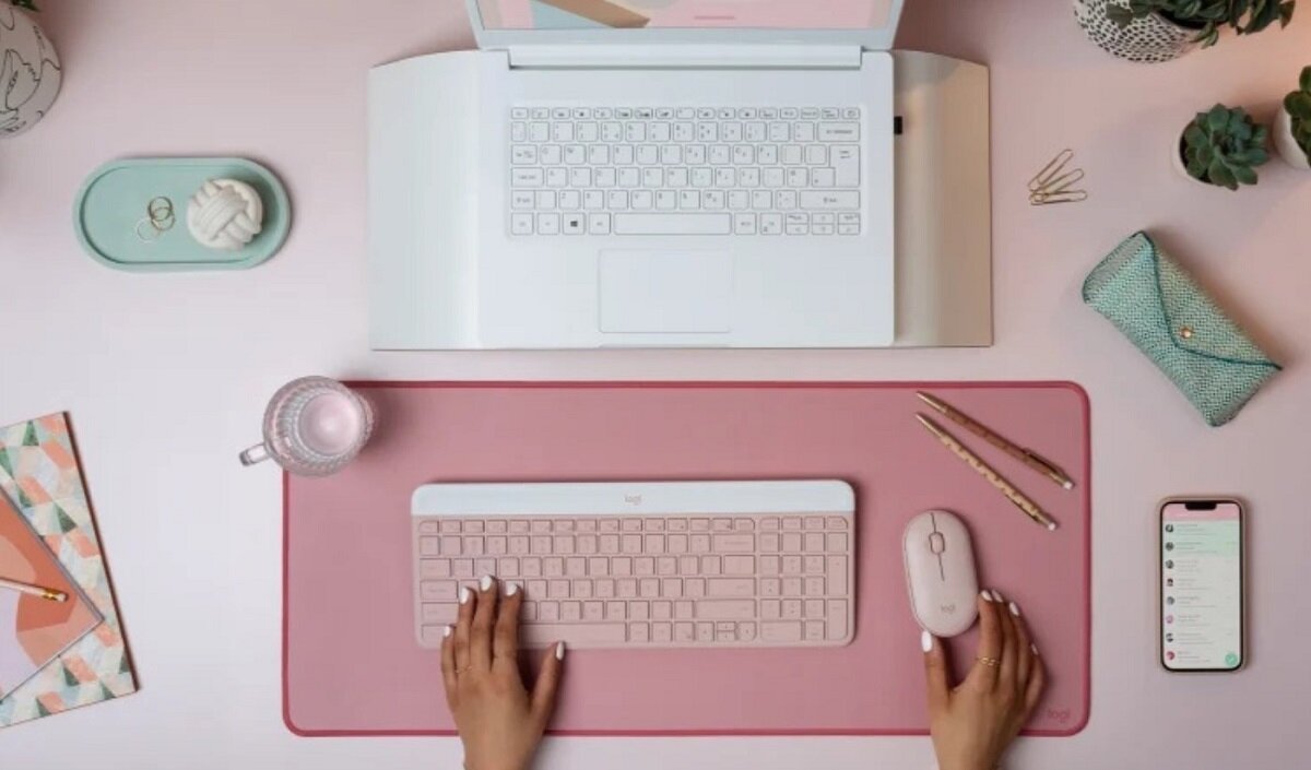 Zestaw LOGITECH MK470 Różowy minimalistyczna konstrukcja Niezawodność wygoda Elegancja minimalistyczny design Bezprzewodowa Wysoka wydajność