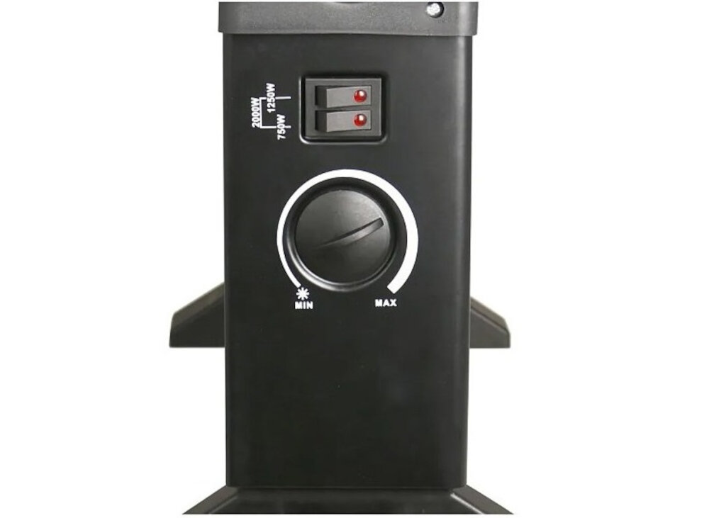Grzejnik konwektorowy EMERIO CH-128215.1 Czarny 3-stopniowa regulacja mocy moc 2000W regulowany termostat