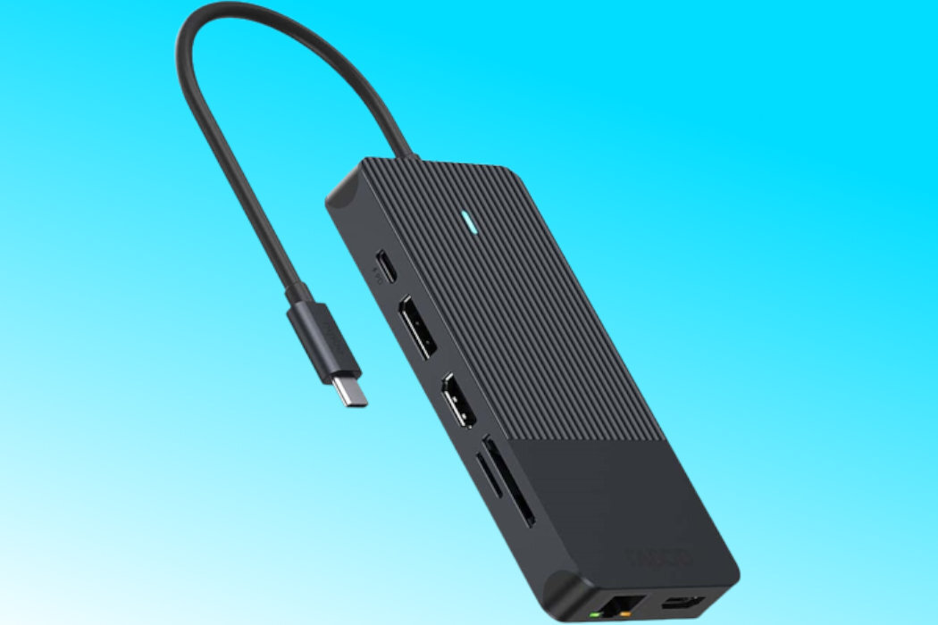 Stacja dokująca RAPOO UCM-2006 12w1 złącza HDMI displayport usb rj-45 karta pamięci audio rozwiązanie wspomaganie ładowanie elegancja wytrzymałość komfort plugandplay