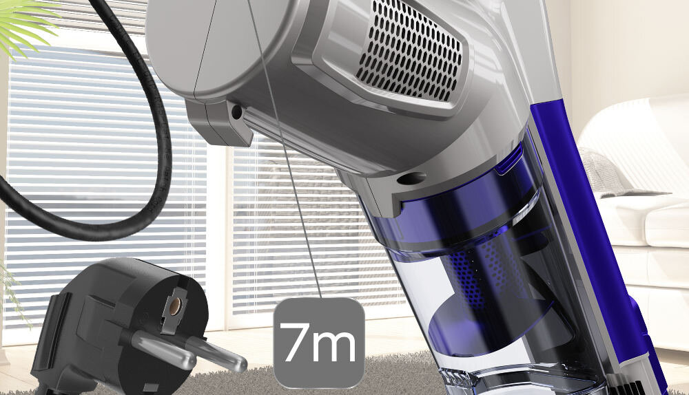 Odkurzacz TURBOTRONIC TT-VS10 Niebieski Lekka konstrukcja 7-metrowy kabel zasilajacy