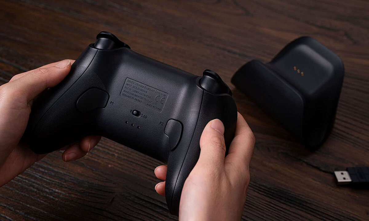 Kontroler 8BITDO Ultimate Bluetooth Czarny + Stacja ładująca przyciski profile gałki uchwyt komfort