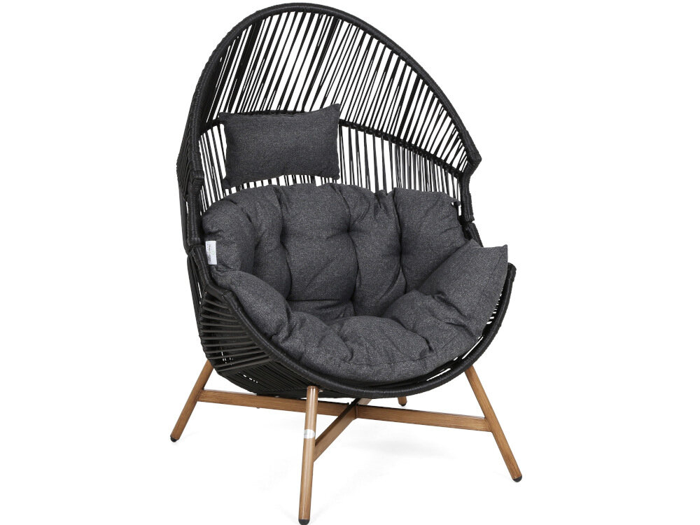 Fotel HOME & GARDEN Kongo Czarny wygodny stylowy design funkcjonalny do wnetrza do ogrodu