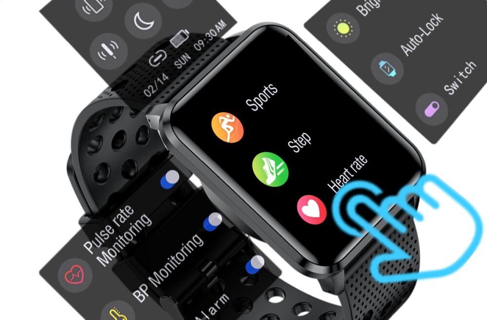 Smartband BEMI KIX-M DUO wyświetlacz dopasowanie tarcza zdrowie saturacja krwi ciśnienie krwi sen monitoring oddech cykl menstruacyjny powiadomienia wiadomości alarmy jakość tryby sportowe długa praca