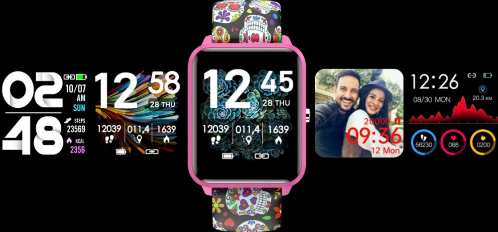 Smartband BEMI KIX-M DUO wyświetlacz dopasowanie tarcza zdrowie saturacja krwi ciśnienie krwi sen monitoring oddech cykl menstruacyjny powiadomienia wiadomości alarmy jakość tryby sportowe długa praca