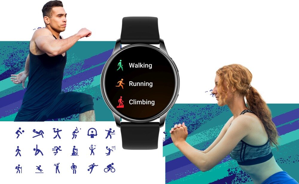 Smartband BEMI VERFIT wyświetlacz dopasowanie tarcza zdrowie saturacja krwi ciśnienie krwi sen monitoring oddech cykl menstruacyjny powiadomienia wiadomości alarmy jakość tryby sportowe długa praca