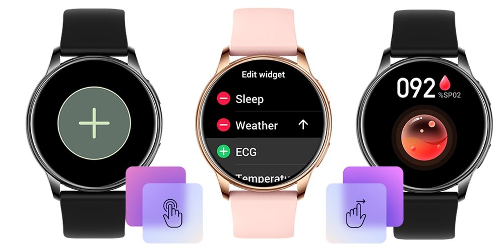 Smartwatch BEMI Trevio wyświetlacz dopasowanie tarcza zdrowie saturacja krwi ciśnienie krwi sen monitoring oddech cykl menstruacyjny powiadomienia wiadomości alarmy jakość tryby sportowe długa praca