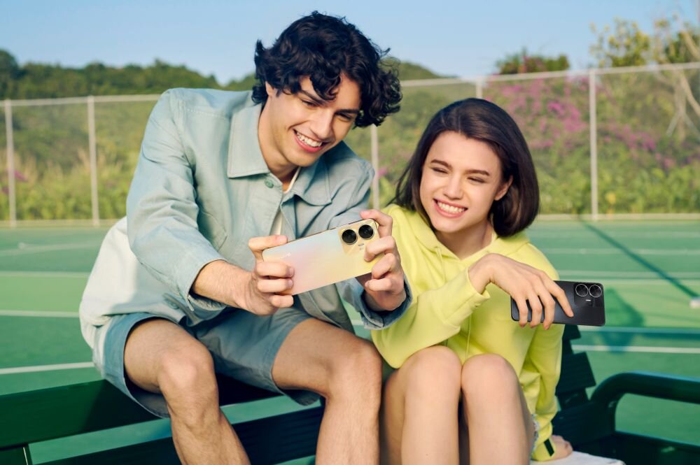 Smartfon REALME C55 ekran bateria aparat procesor ram pamięć pojemność rozdzielczość zdjęcia filmy opis dane cechy blokady system łączność wifi bluetooth obudowa szkło odporność porty muzyka transfer sieć przekątna matryca waga czujniki oled amoled ips