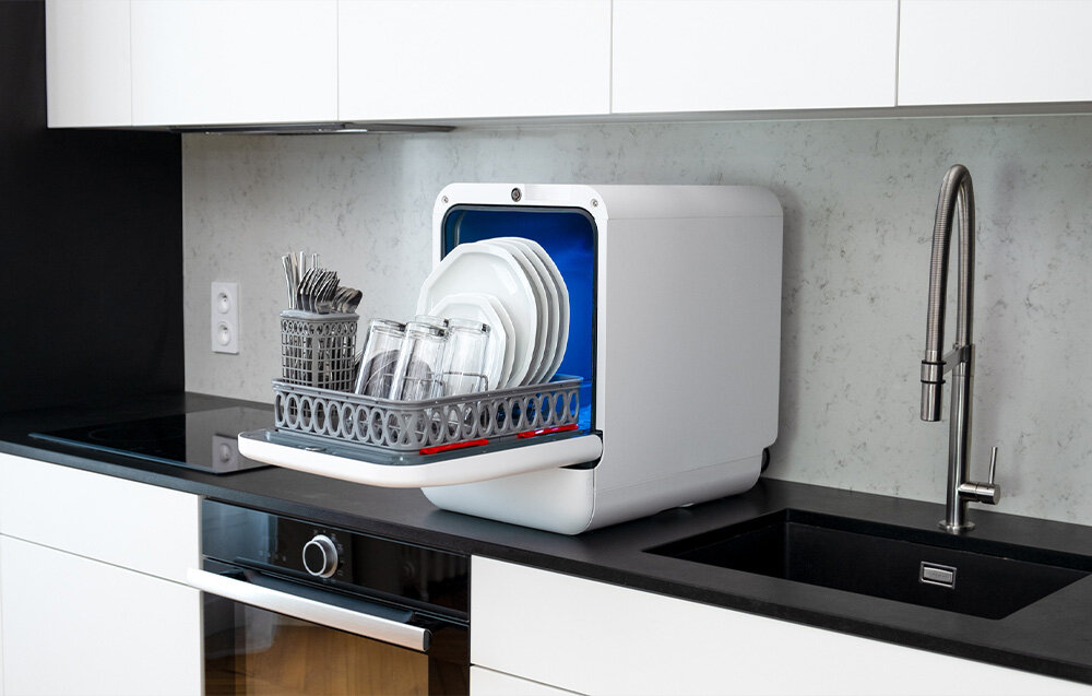 DAAN TECH Bob 2 couverts zmywarka szerokość blat mała kuchnia domek letniskowt rozmiar podróż