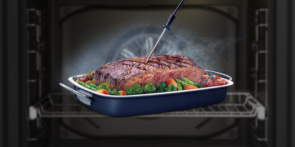 PIEKARNIK BEKO BBIM18500DXPSW Termosonda CookSense kontrola temperatura parametry mięso pieczenie