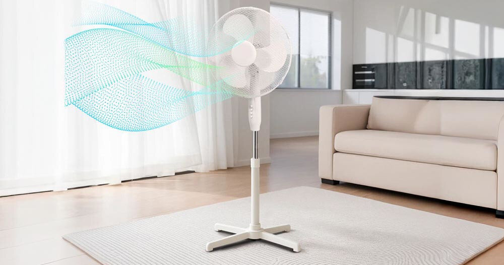 Wentylator EXTRALINK Bryza ESF-40D-WH Biały wygląd design tło prezentacja wizualizacja Komfort świeżego powietrza