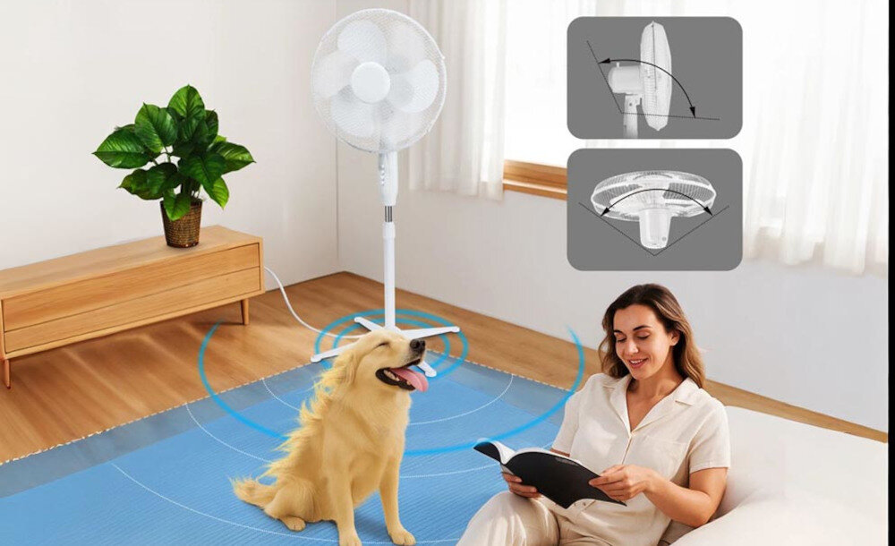 Wentylator EXTRALINK Bryza ESF-40D-WH Biały Dopasowanie do kierunku nawiewu Regulacja kąta nachylenia praktyczne rozwiązanie