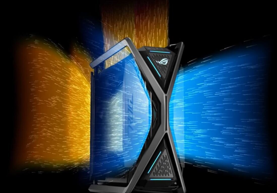Obudowa ASUS ROG Hyperion GR701 - Wlot powietrza umieszczony z przodu i z boku 