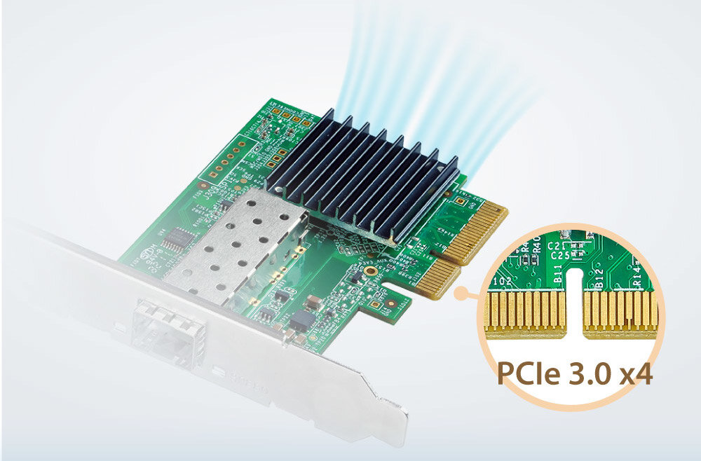 Karta sieciowa EDIMAX EN-9320SFP+ V2 interfejs montaż radiator temperatura tagowanie ramki