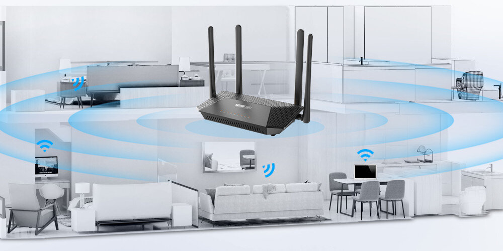 Router TOTOLINK LR1200GB anteny szumy moc zasięg