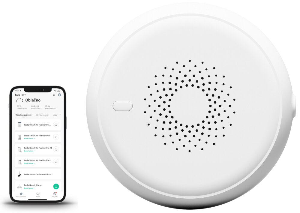 Czujnik gazu TESLA TSL-SEN-GAS aplikacja TESLA Smart kontrola smartfon