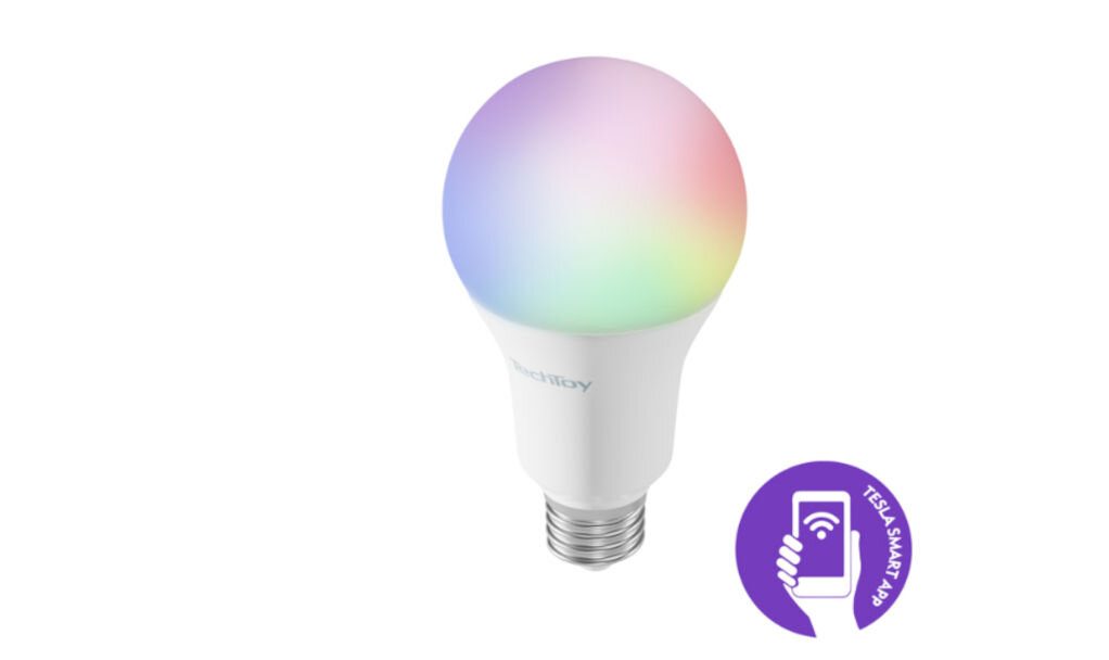 Inteligentna żarówka LED TESLA TSL-LIG-A70 11W E27 Wi-Fi/Bluetooth aplikacja Tesla Smart regulacja natężenia światła wybór kolorów tworzenie scenariuszy z poziomu aplikacji kompatybilnej z iOS Android