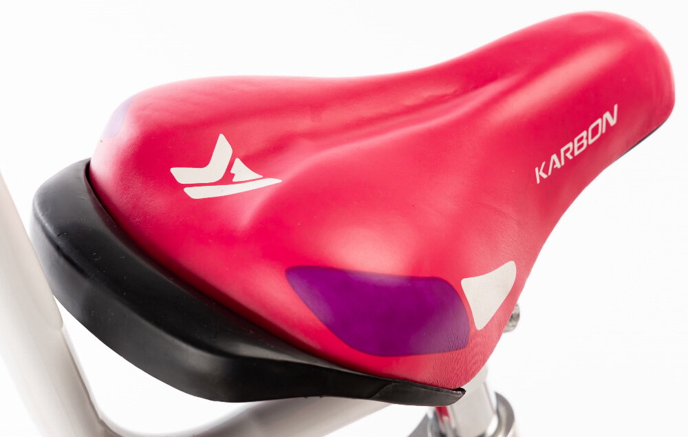 Rower dziecięcy KARBON Star 14 cali dla dziewczynki Biały bezpieczna satysfakcjonująca aktywność wygodne siodełko bezpiecznie komfortowo