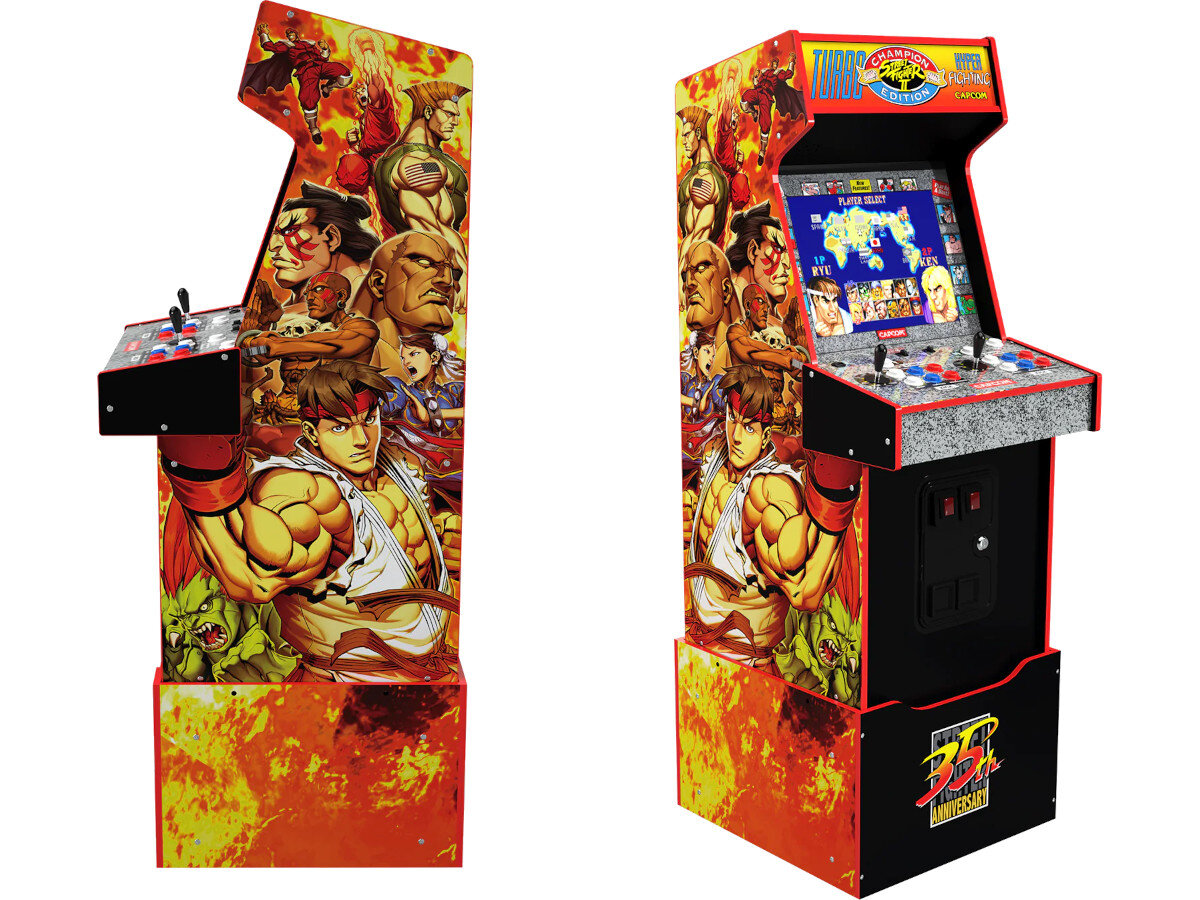 Konsola ARCADE1UP Street Fighter Turbo Legacy Edition konstrukcja wymiary waga podest wysokość regulacja