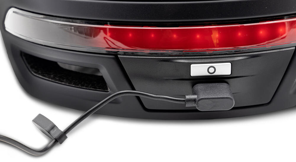 LAMBORGHINI kask ochrona widoczność bezpieczeństwo droga oświetlenie przód tył kierunkowskaz system pochylenie głowa sygnalizacja intencje