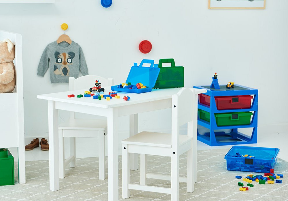 Regał na LEGO z szufladkami kreatywność zabawa rozwój dekoracja personalizacja