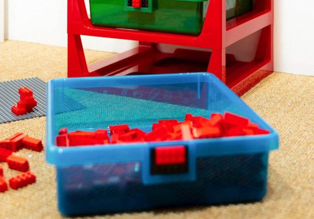 Regał na LEGO z szufladkami kreatywność zabawa rozwój dekoracja personalizacja