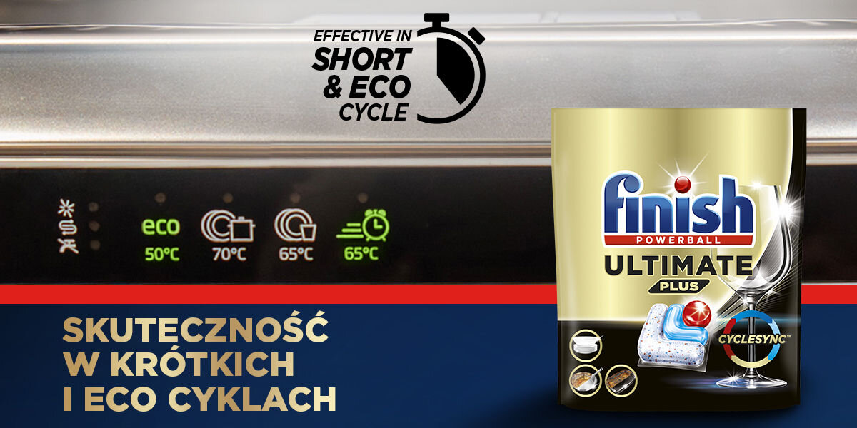 Kapsułki do zmywarki FINISH Powerball Ultimate Plus All in 1 Baking soda - 25 szt. czystość blask 4 funkcje ochrona przed kamieniem