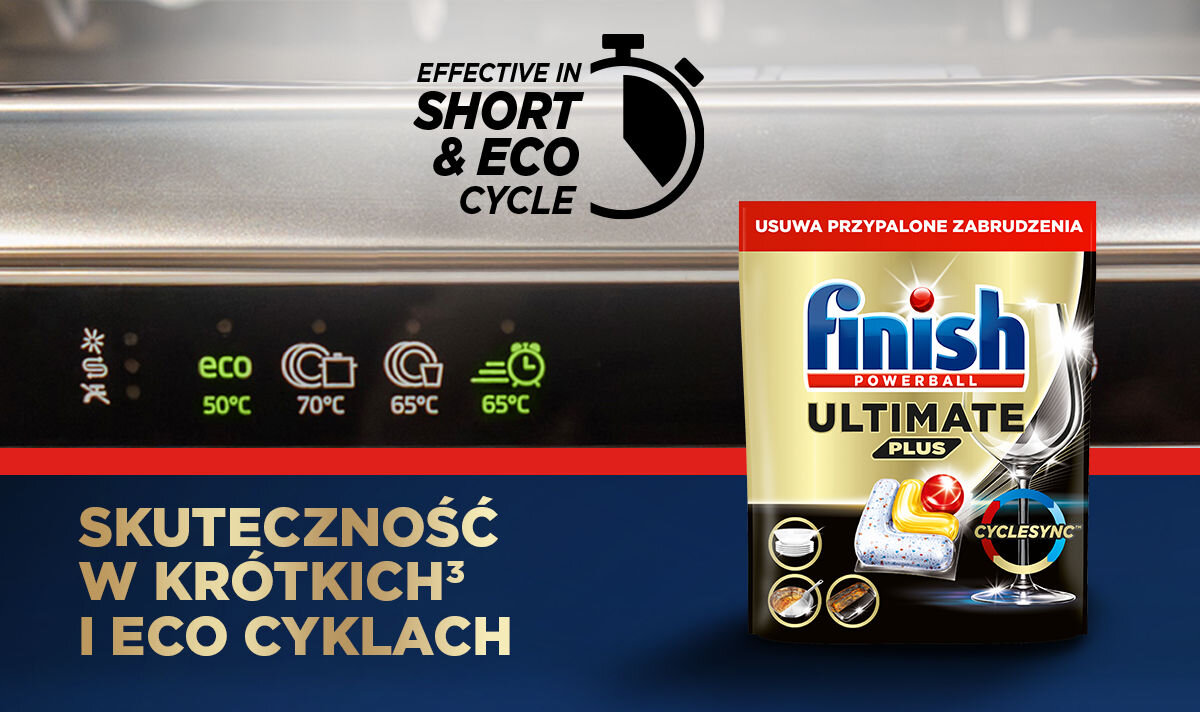Kapsułki do zmywarki FINISH Powerball Ultimate Plus All in 1 Lemon - 45 szt. czystość blask 4 funkcje ochrona przed kamieniem
