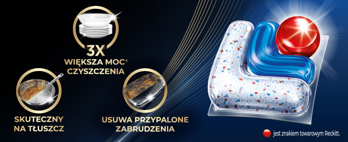 Kapsułki do zmywarek FINISH Powerball Ultimate Plus All In 1 Fresh - 45 szt. formuła krótkie cykle cykle eco biodegradowalna folia rozpuszczalna folia skuteczne czyszczenie