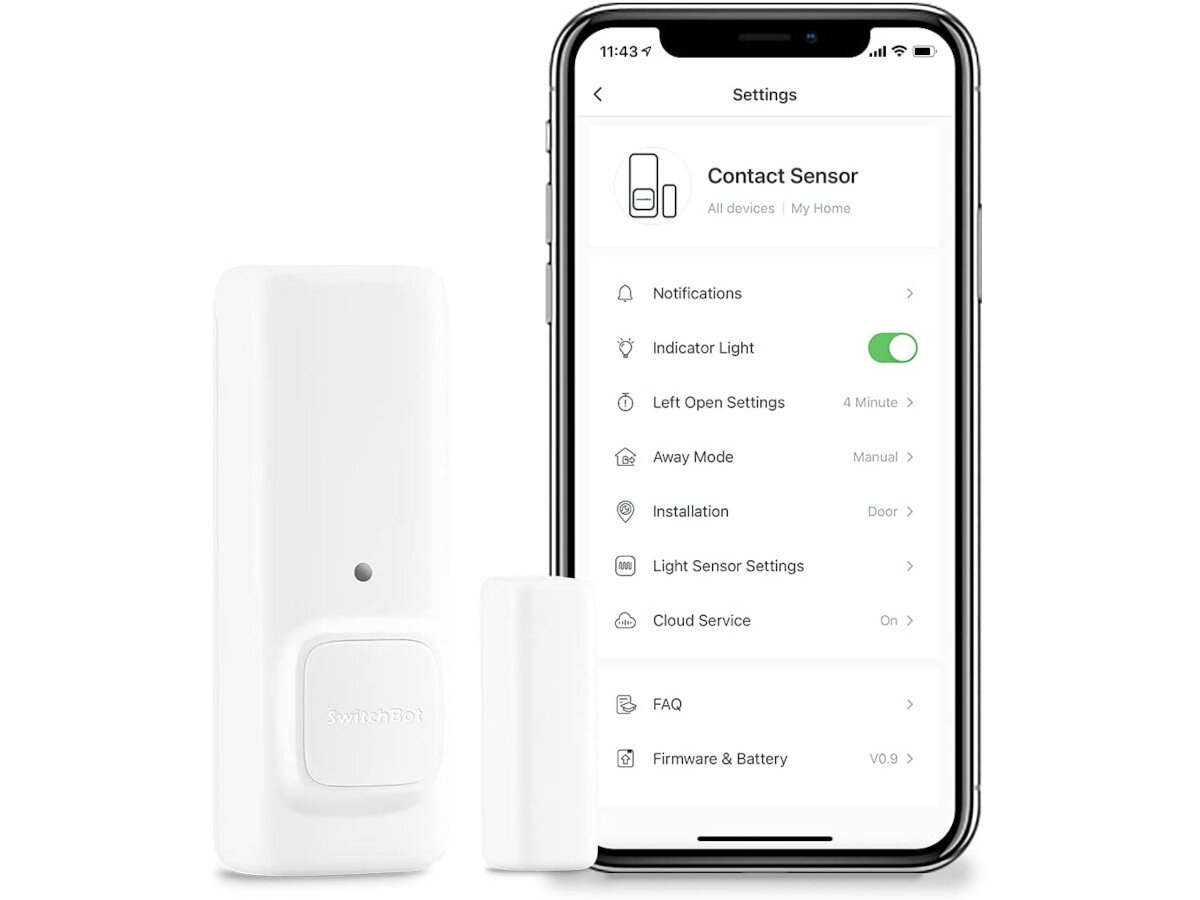 Czujnik otwarcia drzwi i okien SWITCHBOT W1201500 aplikacja zasilanie czas pracy montaż
