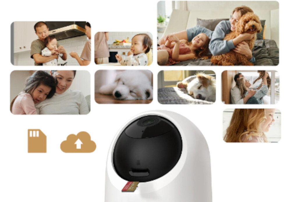 Kamera SWITCHBOT Pan Tilt Cam pamięć karta chmura pliki przechowywanie