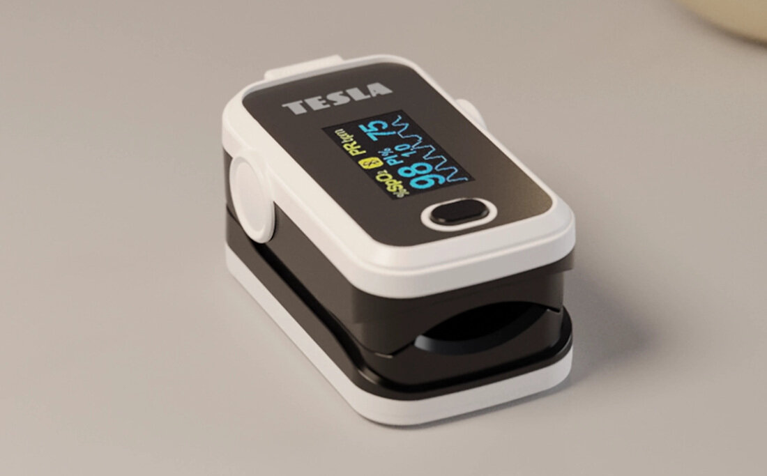Pulsoksymetr TESLA Smart Oximeter TSL-HC-A310B saturacji hemoglobiny SpO2 częstości tętna PRbpm