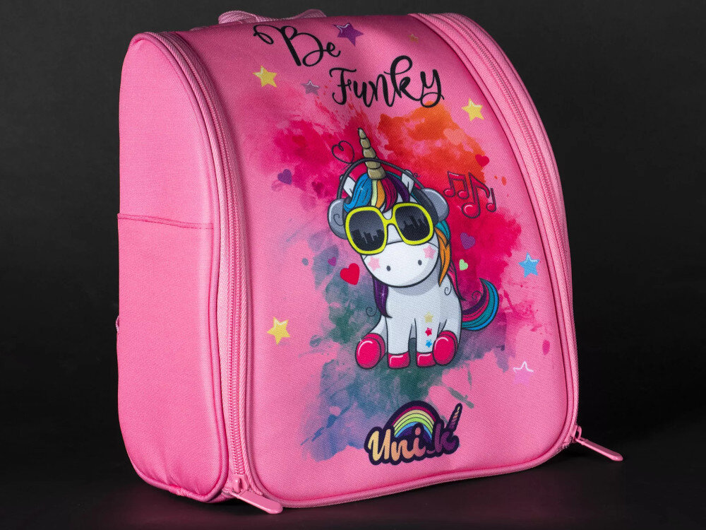 Plecak KONIX Unicorn Be Funky Różowy wygląd design grafika regulacja paski
