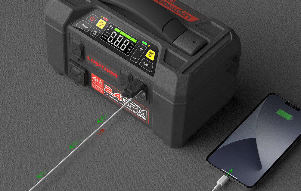 Powerbank LOKITHOR Jump Starter 5w1 AW401 20000mAh 60W moc pojemność ładowanie złącza