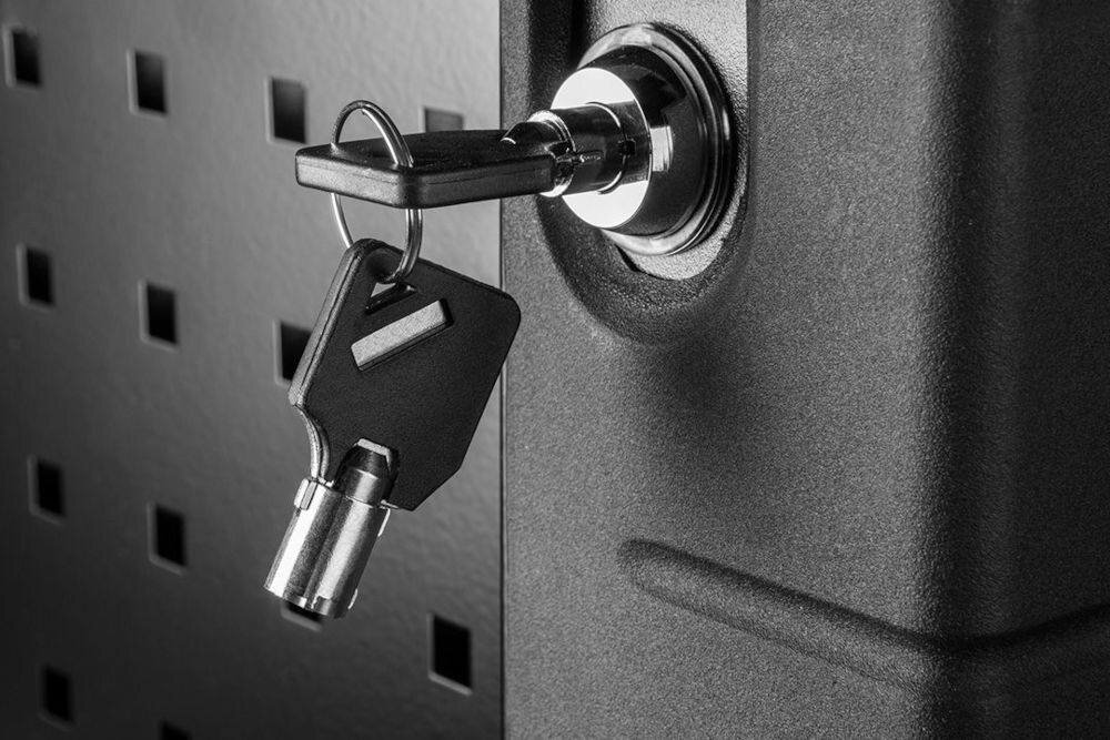 Szafka narzędziowa 7 szuflad PRO NEO 84-225+G NEO - centralny zamek i blokada szuflad