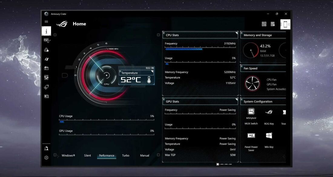Laptop ASUS ROG Flow X13 GV302X - Armoury Crate 