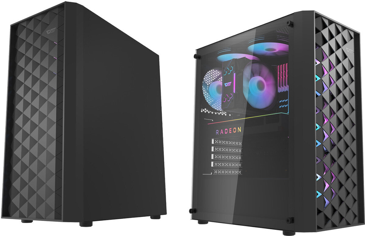 Obudowa DARKFLASH DK351 Czarny design wygląd szklany panel typ zastosowanie