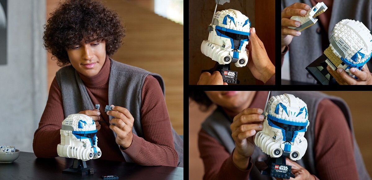 LEGO Star Wars Hełm kapitana Rexa 75349 dziecko kreatywność zabawa nauka rozwój klocki figurki minifigurki jakość tradycja konstrukcja nauka wyobraźnia role jakość bezpieczeństwo wyobraźnia budowanie pasja hobby funkcje instrukcja aplikacja LEGO Builder