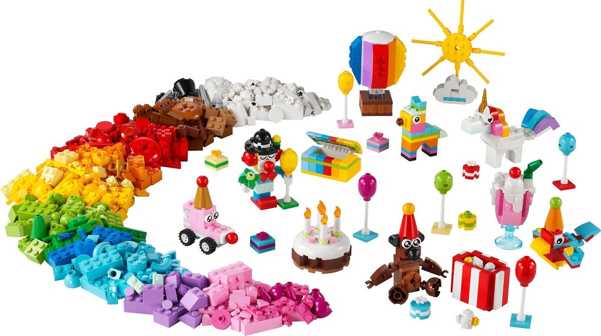 LEGO CLASSIC Kreatywny zestaw imprezowy 11029 dziecko kreatywność zabawa nauka rozwój klocki figurki minifigurki jakość tradycja konstrukcja nauka wyobraźnia role jakość bezpieczeństwo wyobraźnia budowanie pasja hobby funkcje instrukcja aplikacja LEGO Builder