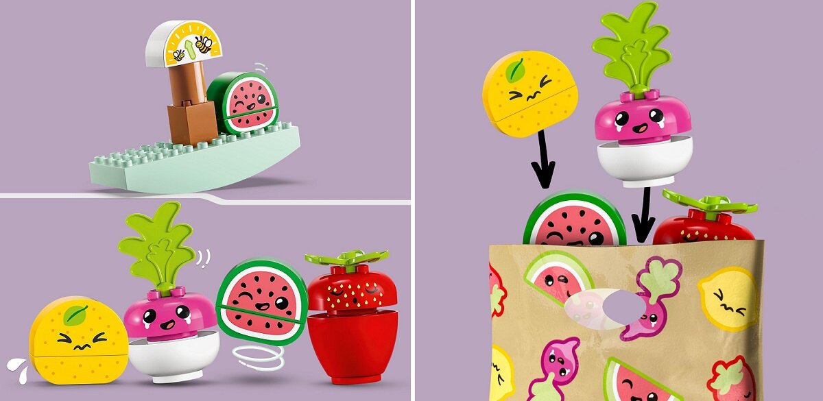 LEGO DUPLO Ryneczek bio 10983 dziecko kreatywność zabawa nauka rozwój klocki figurki minifigurki jakość tradycja konstrukcja nauka wyobraźnia role jakość bezpieczeństwo wyobraźnia budowanie pasja hobby funkcje instrukcja aplikacja LEGO Builder