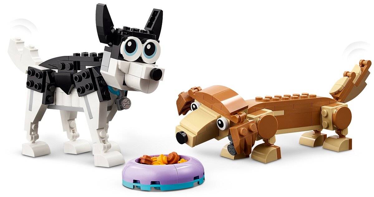 LEGO CREATOR Urocze psiaki 31137 dziecko kreatywność zabawa nauka rozwój klocki figurki minifigurki jakość tradycja konstrukcja nauka wyobraźnia role jakość bezpieczeństwo wyobraźnia budowanie pasja hobby funkcje instrukcja aplikacja LEGO Builder Psie przygody