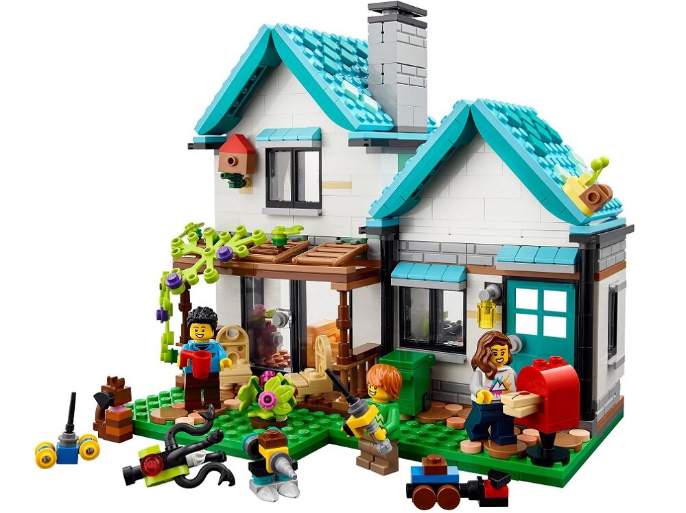 LEGO CREATOR Przytulny dom 31139 dziecko kreatywność zabawa nauka rozwój klocki figurki minifigurki jakość tradycja konstrukcja nauka wyobraźnia role jakość bezpieczeństwo wyobraźnia budowanie pasja hobby funkcje instrukcja aplikacja LEGO Builder