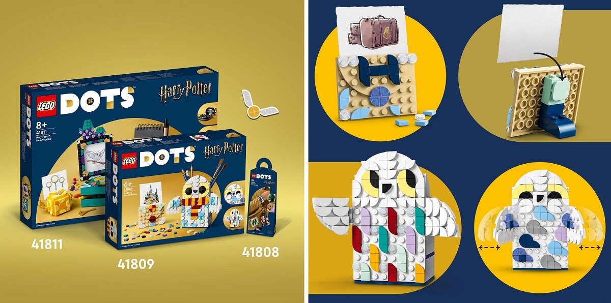 LEGO DOTS Pojemnik na długopisy w kształcie Hedwigi 41809 dziecko kreatywność zabawa nauka rozwój klocki figurki minifigurki jakość tradycja konstrukcja nauka wyobraźnia role jakość bezpieczeństwo wyobraźnia budowanie pasja hobby funkcje instrukcja aplikacja LEGO Builder harry potter Kultowa mądra sowa