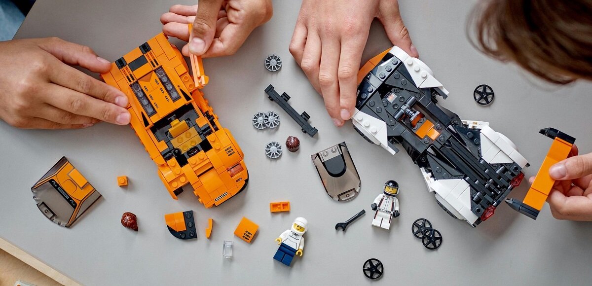 LEGO Speed Champions McLaren Solus GT i McLaren F1 LM 76918 dziecko kreatywność zabawa nauka rozwój klocki figurki minifigurki jakość tradycja konstrukcja nauka wyobraźnia role jakość bezpieczeństwo wyobraźnia budowanie pasja hobby funkcje instrukcja aplikacja LEGO Builder