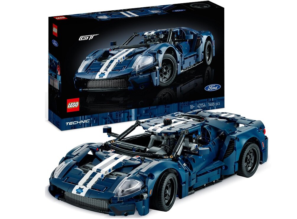 LEGO Technic Ford GT, wersja z 2022 roku 42154 dziecko kreatywność zabawa nauka rozwój klocki figurki minifigurki jakość tradycja konstrukcja nauka wyobraźnia role jakość bezpieczeństwo wyobraźnia budowanie pasja hobby funkcje instrukcja aplikacja LEGO Builder