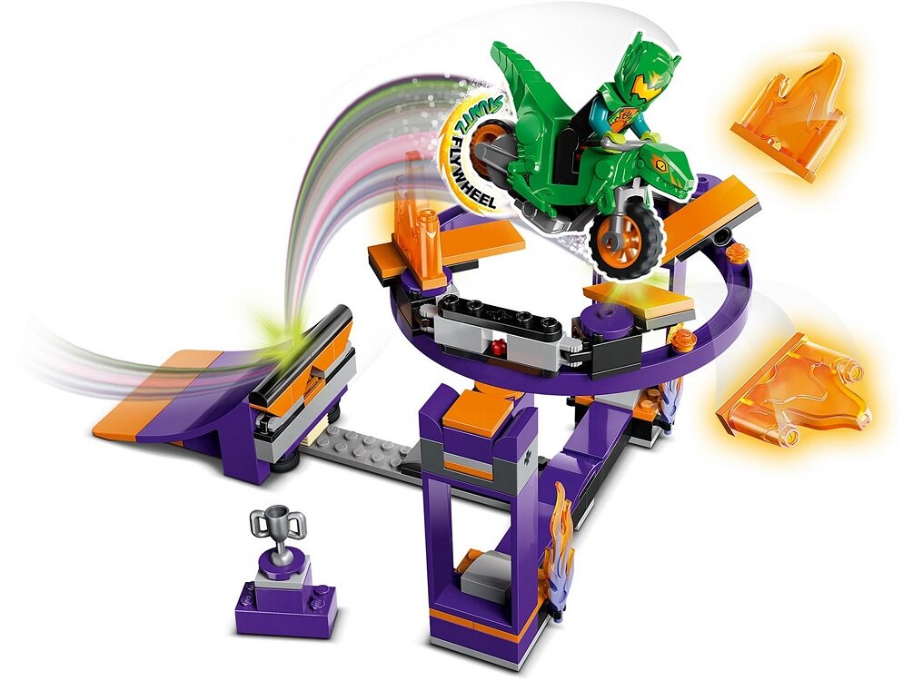 LEGO City Wyzwanie kaskaderskie - Rampa z kołem do przeskakiwania 60359 dziecko kreatywność zabawa nauka rozwój klocki figurki minifigurki jakość tradycja konstrukcja nauka wyobraźnia role jakość bezpieczeństwo wyobraźnia budowanie pasja hobby funkcje instrukcja aplikacja LEGO Builder